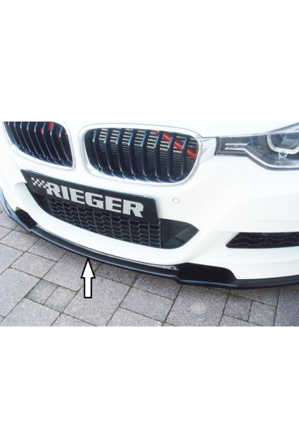 Rieger lipa pod přední nárazník pro BMW řada 3 F30, F31 sedan, touring vč. faceliftu, 02/12-06/15, 07/15-, 10/12-06/15, plast ABS lakovaný do černé lesklé barvy