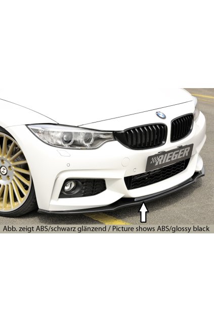 Rieger lipa pod přední nárazník pro BMW řada 4 F32, F33, F36 coupe (3-dvéř.), gran coupe (5-dvéř.), kabriolet vč. faceliftu, 03/13-06/15, 05/14-06/15, 07/15-, 11/12-06/15, plast ABS bez povrchové úpravy