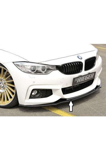Rieger lipa pod přední nárazník pro BMW řada 4 F32, F33, F36 coupe (3-dvéř.), gran coupe (5-dvéř.), kabriolet vč. faceliftu, 03/13-06/15, 05/14-06/15, 07/15-, 11/12-06/15, plast ABS lakovaný do černé lesklé barvy