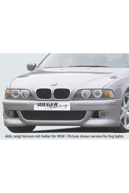 Rieger přední nárazník pro BMW řada 5 E39 sedan, touring, plast ABS bez povrchové úpravy, pro vozy bez ostřikovačů předních světlometů, bez parkovacího asistenta (PDC)