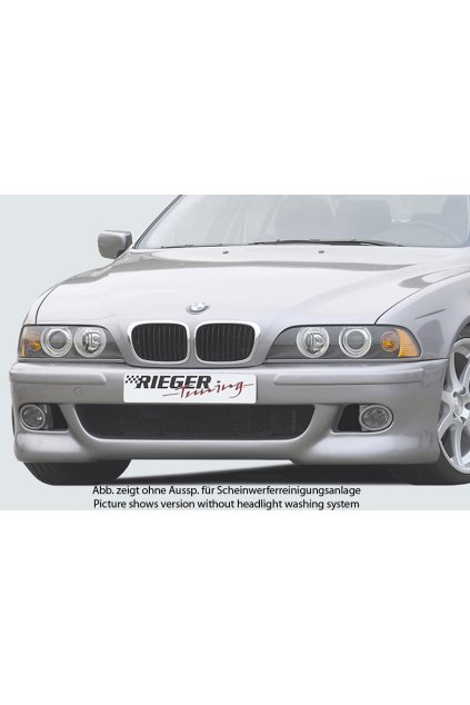 Rieger přední nárazník pro BMW řada 5 E39 sedan, touring, plast ABS bez povrchové úpravy, s držáky originálních mlhových světlometů, pro vozy s ostřikovači předních světlometů