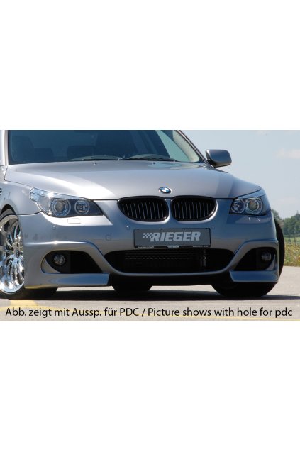 Rieger přední nárazník pro BMW řada 5 E60, E61 sedan, touring před faceliftem, plast ABS bez povrchové úpravy, pro vozy s ostřikovači předních světlometů, bez parkovacího asistenta (PDC)