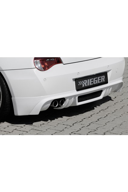 Rieger spoiler pod zadní nárazník pro BMW Z4 E85 kupé, roadster po faceliftu r.v. 01/06-03/09, plast ABS bez povrchové úpravy, pro vozy s dvojitou koncovkou 76mm vlevo