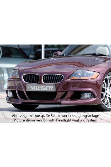 Rieger přední nárazník pro BMW Z4 E85 roadster před faceliftem, plast ABS bez povrchové úpravy, s výřezy pro mlhová světla, pro vozy bez ostřikovačů světlometů