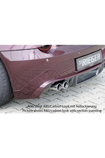 Rieger spoiler pod zadní nárazník pro BMW Z4 E85 roadster před faceliftem r.v. 02/03-12/05, plast ABS bez povrchové úpravy, pro vozy s dvojitou koncovkou vlevo 2 x 90 mm