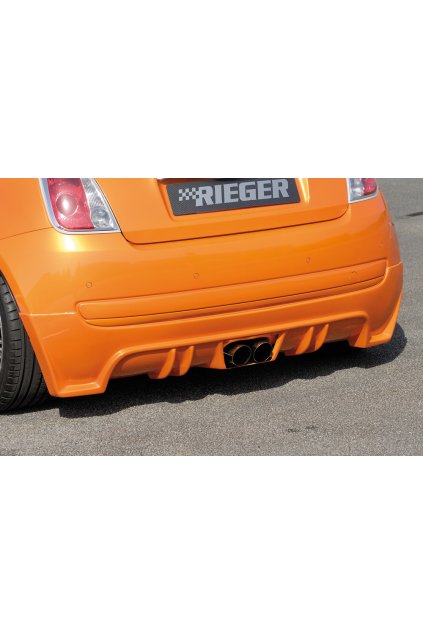 Rieger spoiler pod zadní nárazník pro Fiat 500 312 2-dvéř. r.v. 10/07-, plast ABS bez povrchové úpravy, pro dvojitou koncovku uprostřed