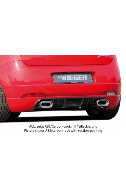 Rieger spoiler pod zadní nárazník pro Fiat Grande Punto 199 3-dvéř., 5-dvéř. r.v. 10/05-, plast ABS bez povrchové úpravy
