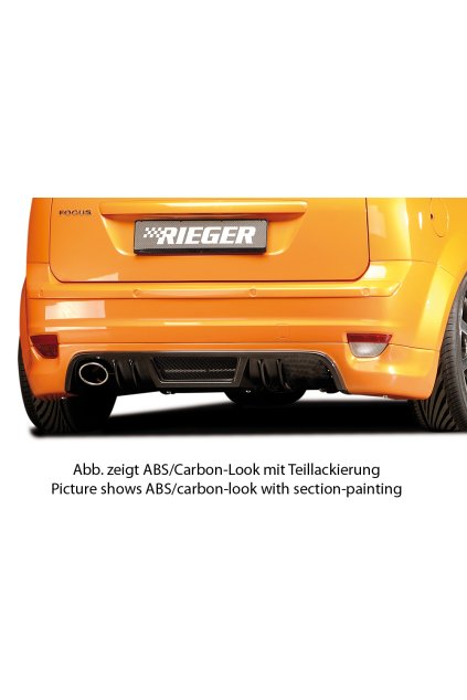Rieger spoiler pod zadní nárazník pro Ford Focus 2 3-dvéř., 5-dvéř. před faceliftem r.v. 07/04-01/08, plast ABS bez povrchové úpravy, pro vozy s koncovkou vlevo