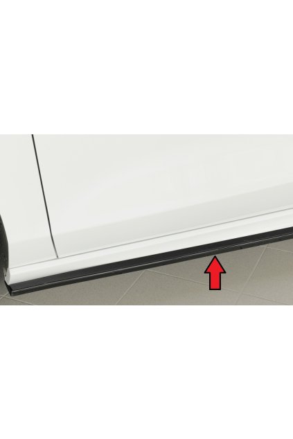 Rieger spoiler pod boční práh mont. strana levá pro Ford Focus 4 DEH, ST 5-dvéř. (combi), 5-dvéř. (hatchback), 5-dvéř. (sedan), 06/19-, 09/18-, plast ABS lakovaný do černé lesklé barvy