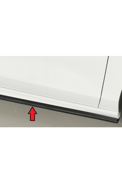 Rieger spoiler pod boční práh mont. strana pravá pro Ford Focus 4 DEH, ST 5-dvéř. (combi), 5-dvéř. (hatchback), 5-dvéř. (sedan), 06/19-, 09/18-, plast ABS lakovaný do černé lesklé barvy