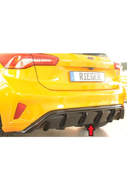 Rieger vložka zadního nárazníku pro Ford Focus 4 ST 5-dvéř. (hatchback), plast ABS lakovaný do černé lesklé barvy