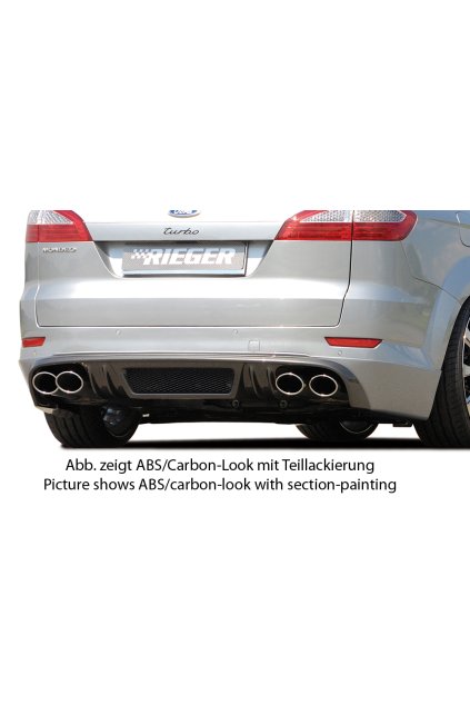 Rieger spoiler pod zadní nárazník SG-Design pro Ford Mondeo BA7 combi před faceliftem r.v. 03/07-09/10, plast ABS s povrchovou úpravou Carbon-Look, pro vozy s dvojitou koncovkou na obou stranách