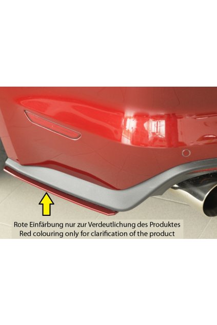 Rieger spoiler pod zadní nárazník na levé straně pro Ford Mustang 6 LAE kabriolet, kupé před faceliftem r.v. 11/14-07/17, plast ABS bez povrchové úpravy