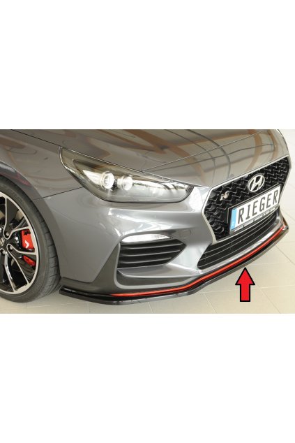 Rieger lipa pod přední nárazník pro Hyundai i30 N PDE 5-dvéř. (fastback), 5-dvéř. (hatchback), 07/17-, plast ABS lakovaný do černé lesklé barvy