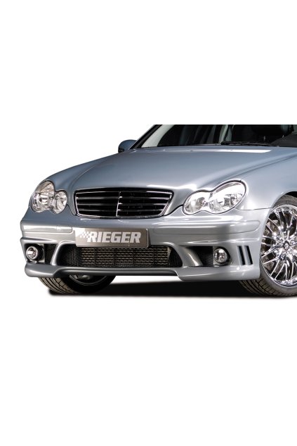 Rieger přední nárazník pro Mercedes třída C W203 sedan, t-model, plast ABS bez povrchové úpravy, pro vozy bez ostřikovačů světlometů a parkovacího asistenta (PDC)