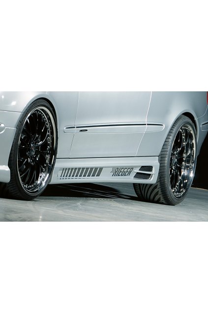 Rieger boční práh mont. strana pravá pro Mercedes CLK W209 kabriolet, kupé vč. faceliftu, r.v. 00/02-06/04, 07/04-, plast ABS bez povrchové úpravy, s prolisem, s prolisem a dvěma výřezy