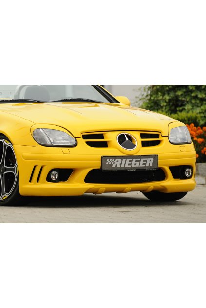 Rieger přední nárazník pro Mercedes SLK R170, plast ABS bez povrchové úpravy, s otevřeným žebrováním, pro vozy s ostřikovačí světlometů a mlhovými světly