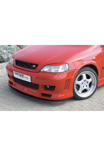 Rieger přední nárazník pro Opel Astra G 3-dvéř., 5-dvéř., cabrio, caravan, fastback, hatchback, kupé, notchback, plast ABS bez povrchové úpravy, s žebrováním, pro vozy bez ostřikovačů