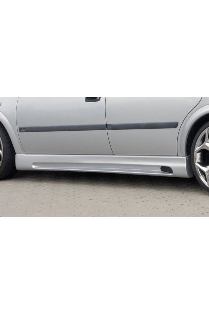 Rieger boční práh mont. strana pravá pro Opel Astra G 5-dvéř., caravan, fastback, hatchback, notchback, plast ABS bez povrchové úpravy, s prolisem a výřezem