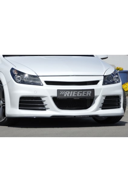 Rieger přední nárazník pro Opel Astra H vč. GTC, Twin-Top 3-dvéř., 5-dvéř., caravan, hatchback, kabriolet, plast ABS bez povrchové úpravy, pro vozy bez ostřikovačů předních světlometů