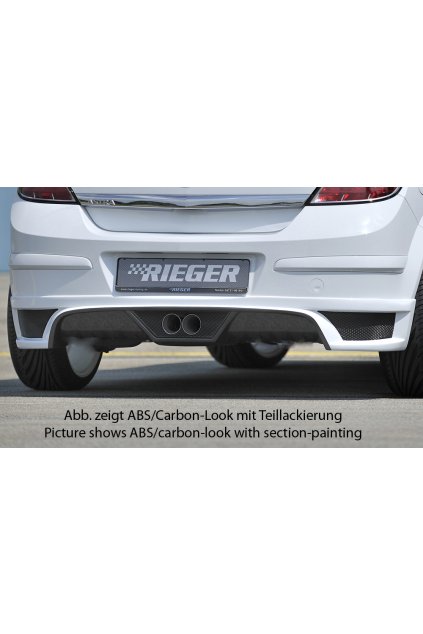 Rieger spoiler pod zadní nárazník pro Opel Astra H 5-dvéř., hatchback, notchback r.v. 03/04-, plast ABS bez povrchové úpravy, pro vozy s dvojitou koncovkou uprostřed