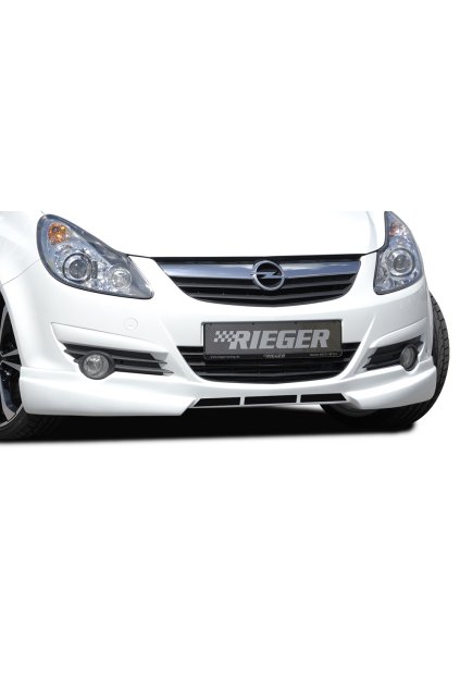 Rieger spoiler pod přední nárazník pro Opel Corsa D 3-dvéř., 5-dvéř. před faceliftem, r.v. 07/06-12/10, plast ABS bez povrchové úpravy, s žebrováním