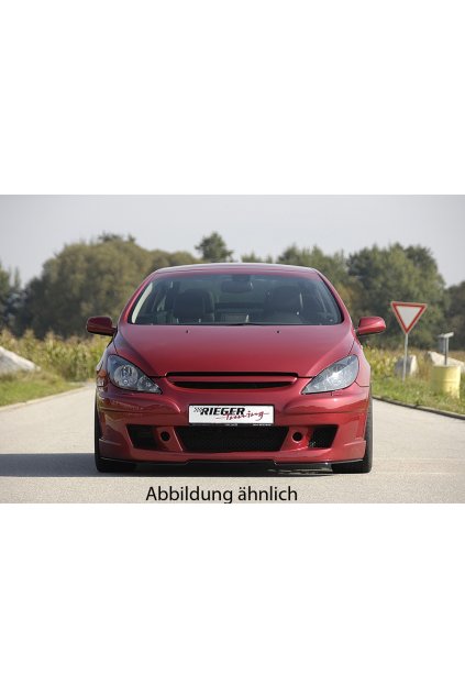 Rieger přední nárazník pro Peugeot 307 break, combi, convertible CC, sedan před faceliftem, plast ABS bez povrchové úpravy, s bočním žebrováním, s integrovanou maskou bez znaku