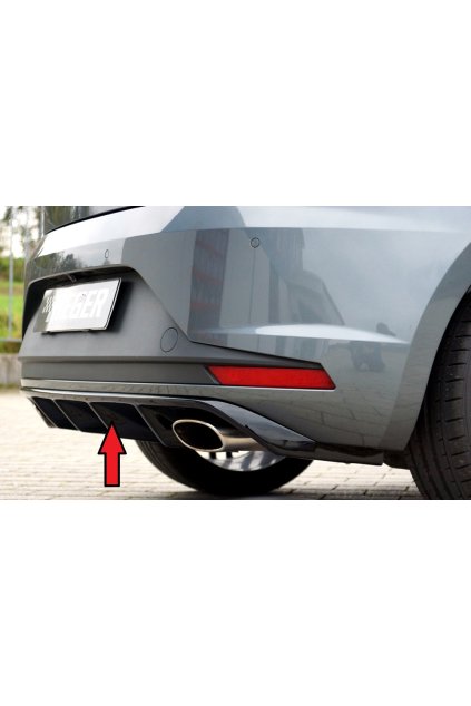 Rieger vložka zadního nárazníku pro Seat Leon Cupra 5F 3-dvéř. (sc), 5-dvéř. před faceliftem, plast ABS bez povrchové úpravy, plast ABS lakovaný do černé lesklé barvy