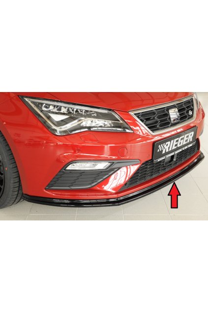 Rieger lipa pod přední nárazník pro Seat Leon Cupra 5F 3-dvéř. (sc), 5-dvéř., 5-dvéř. (ST/Combi) po faceliftu, 01/17-, plast ABS lakovaný do černé lesklé barvy