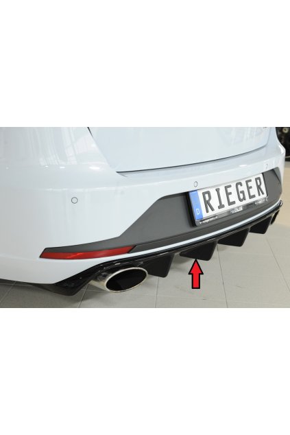 Rieger vložka zadního nárazníku pro Seat Leon Cupra 5F 5-dvéř. (ST/Combi) před faceliftem, plast ABS lakovaný do černé lesklé barvy