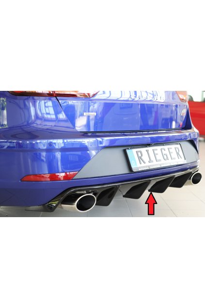 Rieger vložka zadního nárazníku pro Seat Leon Cupra 5F 5-dvéř. (ST/Combi) po faceliftu, plast ABS lakovaný do černé lesklé barvy