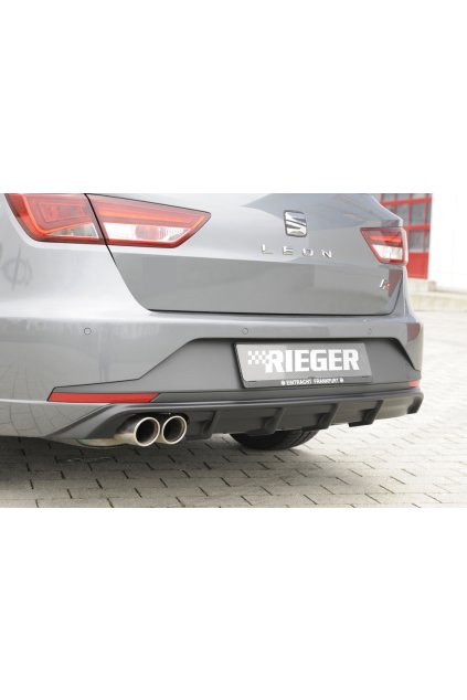 Rieger vložka zadního nárazníku pro Seat Leon FR 5F 5-dvéř. (ST/Combi) před faceliftem, plast ABS bez povrchové úpravy, pro dvojitou koncovku vlevo