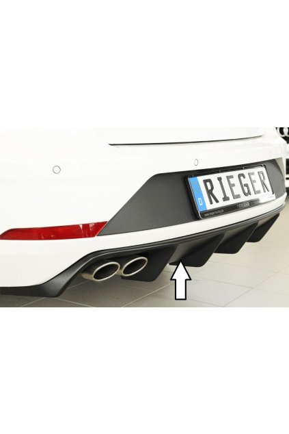 Rieger vložka zadního nárazníku pro Seat Leon FR 5F 5-dvéř. (ST/Combi) po faceliftu, plast ABS bez povrchové úpravy, pro dvojitou koncovku vlevo