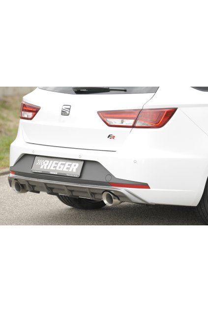 Rieger vložka zadního nárazníku pro Seat Leon FR 5F 5-dvéř. (ST/Combi) před faceliftem, plast ABS s povrchovou úpravou Carbon-Look, pro sportovní koncovky na obou stranách 100 mm