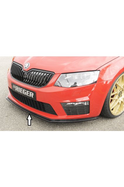 Rieger lipa pod přední nárazník pro Škoda Octavia RS 5E combi, sedan před faceliftem, 06/13-01/17, plast ABS lakovaný do černé lesklé barvy