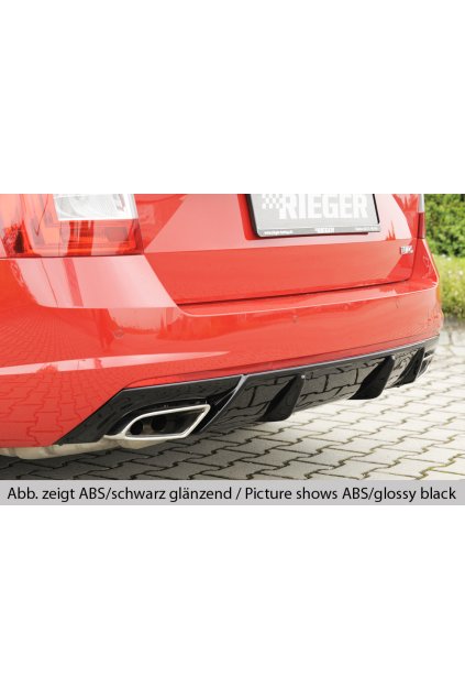 Rieger vložka zadního nárazníku pro Škoda Octavia RS 5E combi, sedan vč. faceliftu, plast ABS s povrchovou úpravou Carbon-Look, pro vozy s nasazovacím tažným zařízením
