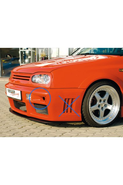 Rieger nádechy předního nárazníku pro Volkswagen Golf 3 3-dvéř., 5-dvéř., kabriolet, plast ABS bez povrchové úpravy