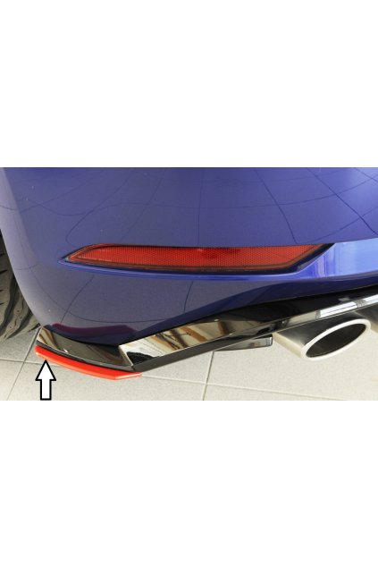 Rieger spoiler pod zadní nárazník na pravé straně pro Volkswagen Golf 7 GTI, R, R-Line 3-dvéř., 5-dvéř. vč. faceliftu r.v. 02/17-, 04/13-12/16, plast ABS bez povrchové úpravy