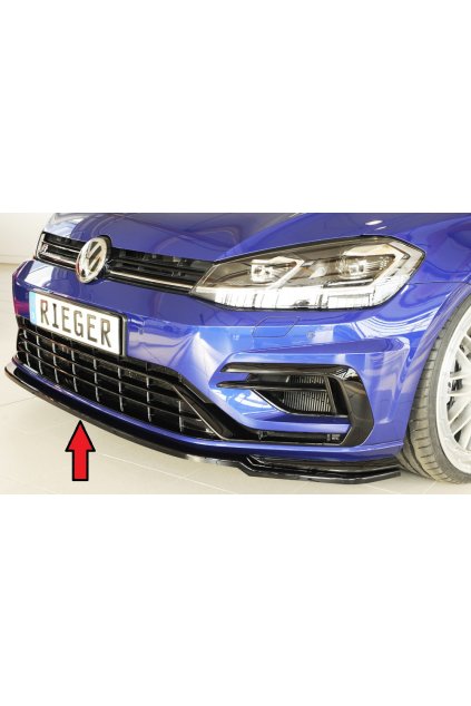 Rieger lipa pod přední nárazník pouze pro R / R-Line pro Volkswagen Golf 7 R, R-Line 3-dvéř., 5-dvéř. po faceliftu, 02/17-, plast ABS lakovaný do černé lesklé barvy