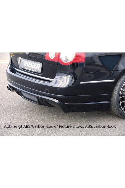 Rieger spoiler pod zadní nárazník pro Volkswagen Passat 3C combi před faceliftem r.v. 03/05-07/10, plast ABS bez povrchové úpravy, pro dvojitou koncovku vlevo