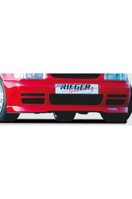 Rieger spoiler pod přední nárazník pro Volkswagen Polo 4 6N 3-dvéř., 5-dvéř., r.v. 10/94-01, plast ABS bez povrchové úpravy, "flat version", se styling paketem