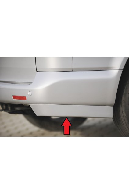 Rieger spoiler pod zadní nárazník pro Volkswagen T5 bus  vč. faceliftu r.v. 04/03-08/09, 09/09-, plast ABS bez povrchové úpravy, levý