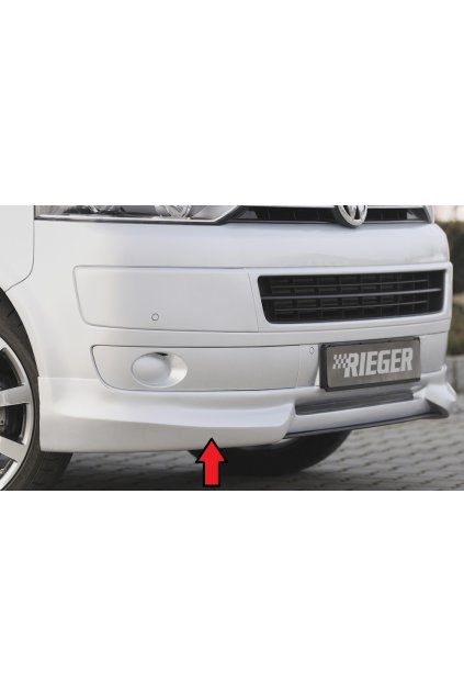 Rieger spoiler pod přední nárazník pro Volkswagen T5 bus  po faceliftu, r.v. 09/09-, plast ABS bez povrchové úpravy