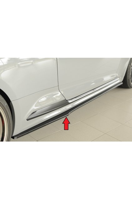 Rieger spoiler pod boční práh mont. strana pravá pro Audi RS5 B9, F5 kupé, 03/17-02/20, plast ABS lakovaný do černé lesklé barvy