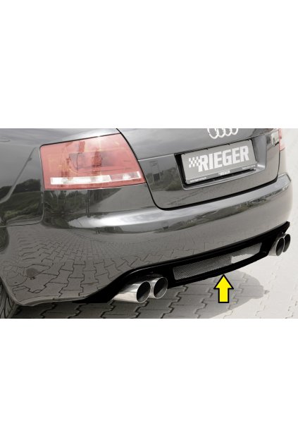 Rieger vložka zadního nárazníku (GBL-55270) pro Audi A4 8H kabriolet, plast ABS lakovaný do černé lesklé barvy