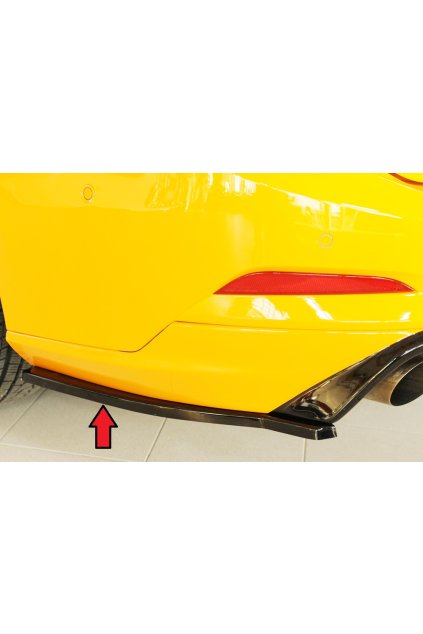Rieger spoiler pod zadní nárazník na levé straně pro Ford Focus 4 DEH 5-dvéř. (combi) r.v. 09/18-, plast ABS lakovaný do černé lesklé barvy