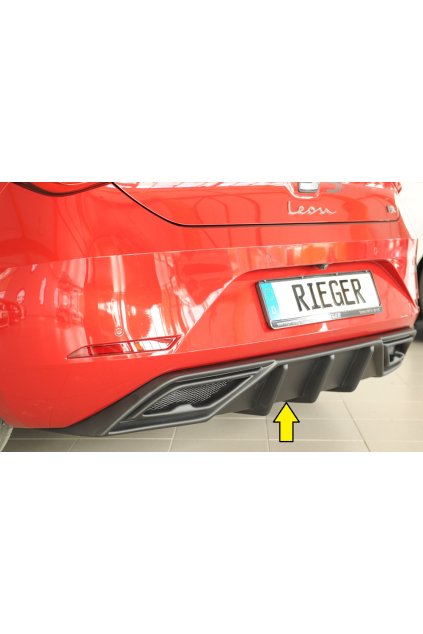 Rieger vložka zadního nárazníku pro orig. koncový tlumič výfuku pro Seat Leon KL 5-dvéř., 04/20-, plast ABS bez povrchové úpravy, mont. strana