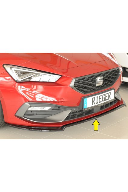 Rieger lipa pod přední nárazník pro Seat Leon KL 5-dvéř., 04/20-, plast ABS lakovaný do černé lesklé barvy