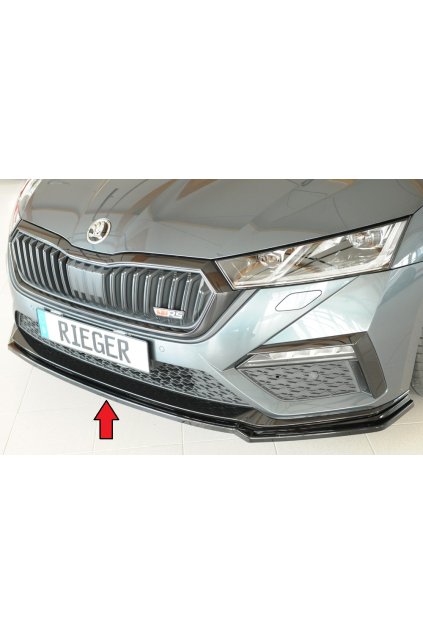 Rieger lipa pod přední nárazník pro Škoda Octavia RS NX combi, 07/20-, plast ABS lakovaný do černé lesklé barvy