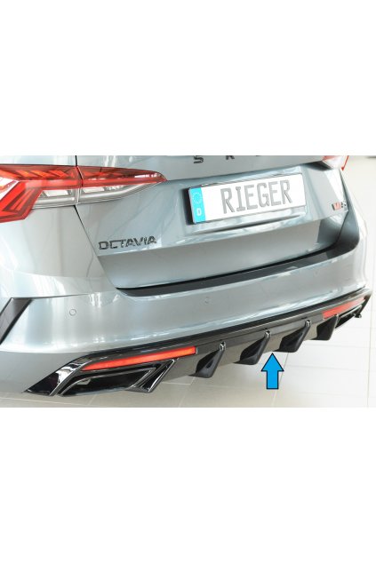 Rieger vložka zadního nárazníku pro Škoda Octavia RS NX combi, plast ABS lakovaný do černé lesklé barvy
